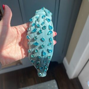 Lele Sadoughi Blue Crystal Velvet Headband